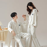 Load image into Gallery viewer, Pure cotton couple pajamas women&#39;s spring and autumn men&#39;s home suit set