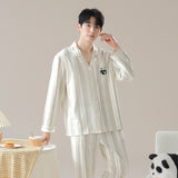 Load image into Gallery viewer, Pure cotton couple pajamas women&#39;s spring and autumn men&#39;s home suit set